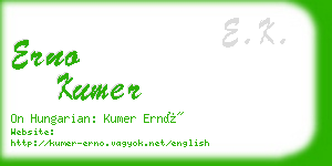 erno kumer business card